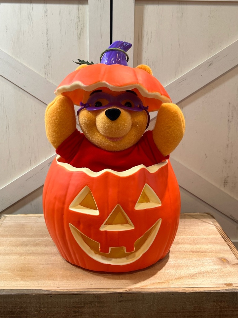 Vtg Telco Animated Disney Winnie The Pooh Inside Jack-O-LanternPumpkin Lighted